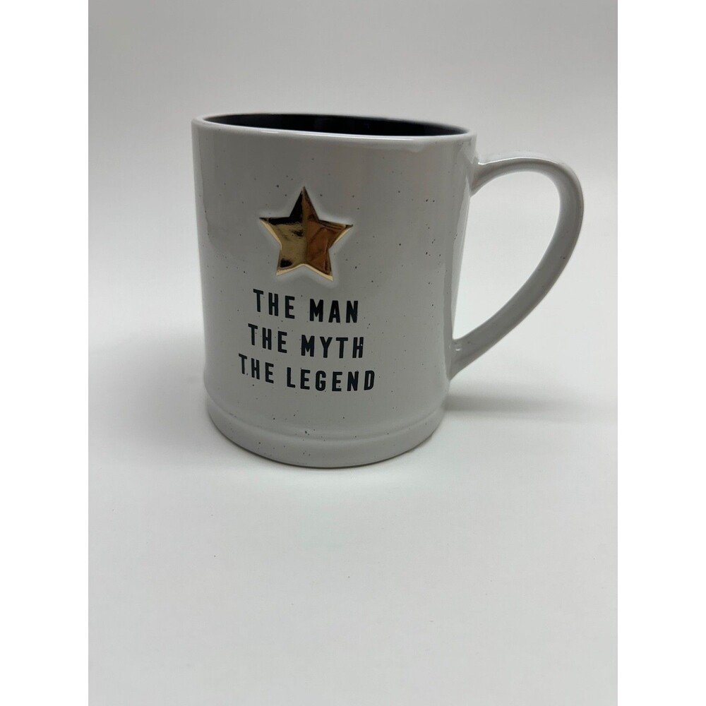 The Man The Myth The Legend Coffee Mug Gold Star White Black Ceramic Gift